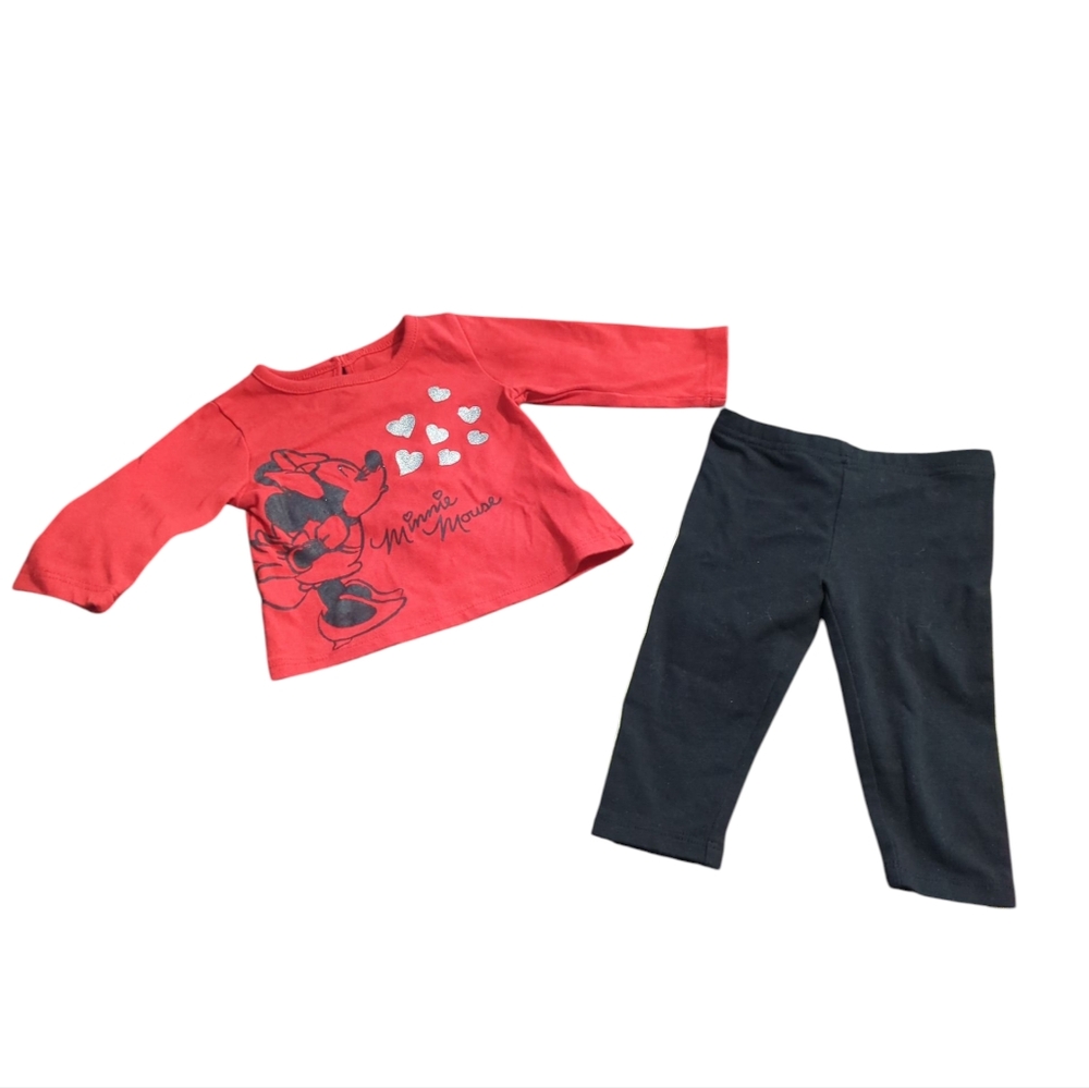 Disney Minnie Mouse Top & Disney Baby Pants Size 6-9M.